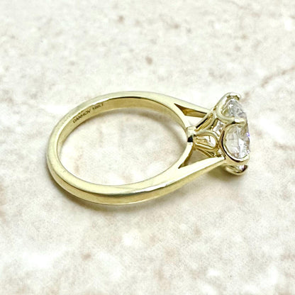 Handcrafted 18K Yellow Gold 2.56 Carats Lab Grown Diamond Solitaire Engagement Ring - WeilJewelry