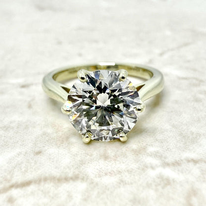 Handcrafted 18K Yellow Gold 2.56 Carats Lab Grown Diamond Solitaire Engagement Ring - WeilJewelry