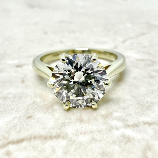 Handcrafted 18K Yellow Gold 2.56 Carats Lab Grown Diamond Solitaire Engagement Ring - WeilJewelry