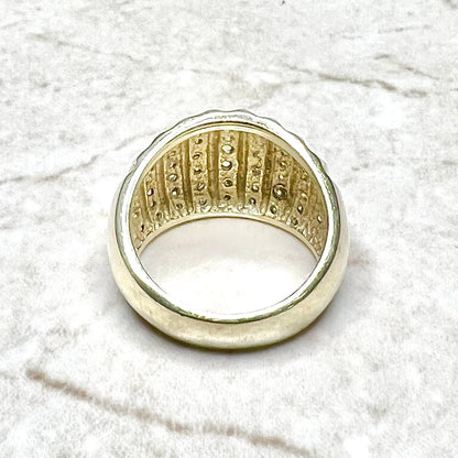1.5 CTTW Vintage 10K Diamond Band Ring - 10K Yellow Gold Diamond Ring - Dome Ring - Chunky Diamond Wedding Ring - Anniversary Ring For Women