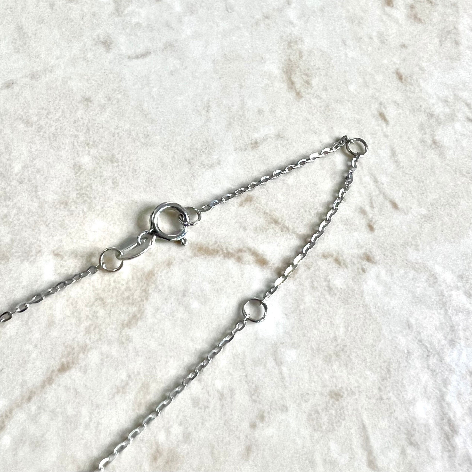 Adjustable 14K White Gold 0.25 CTTW Multi Drop Diamond Station Necklace - WeilJewelry