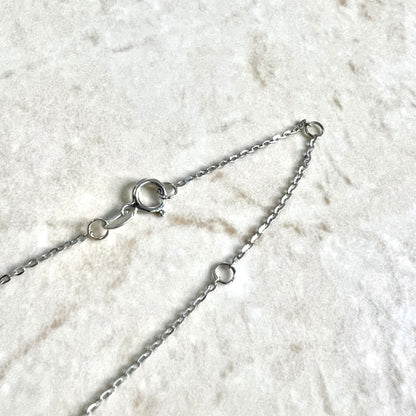 Adjustable 14K White Gold 0.25 CTTW Multi Drop Diamond Station Necklace - WeilJewelry