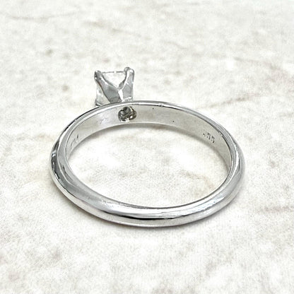Platinum 0.55 CT Natural Princess Cut Diamond Engagement Ring - WeilJewelry