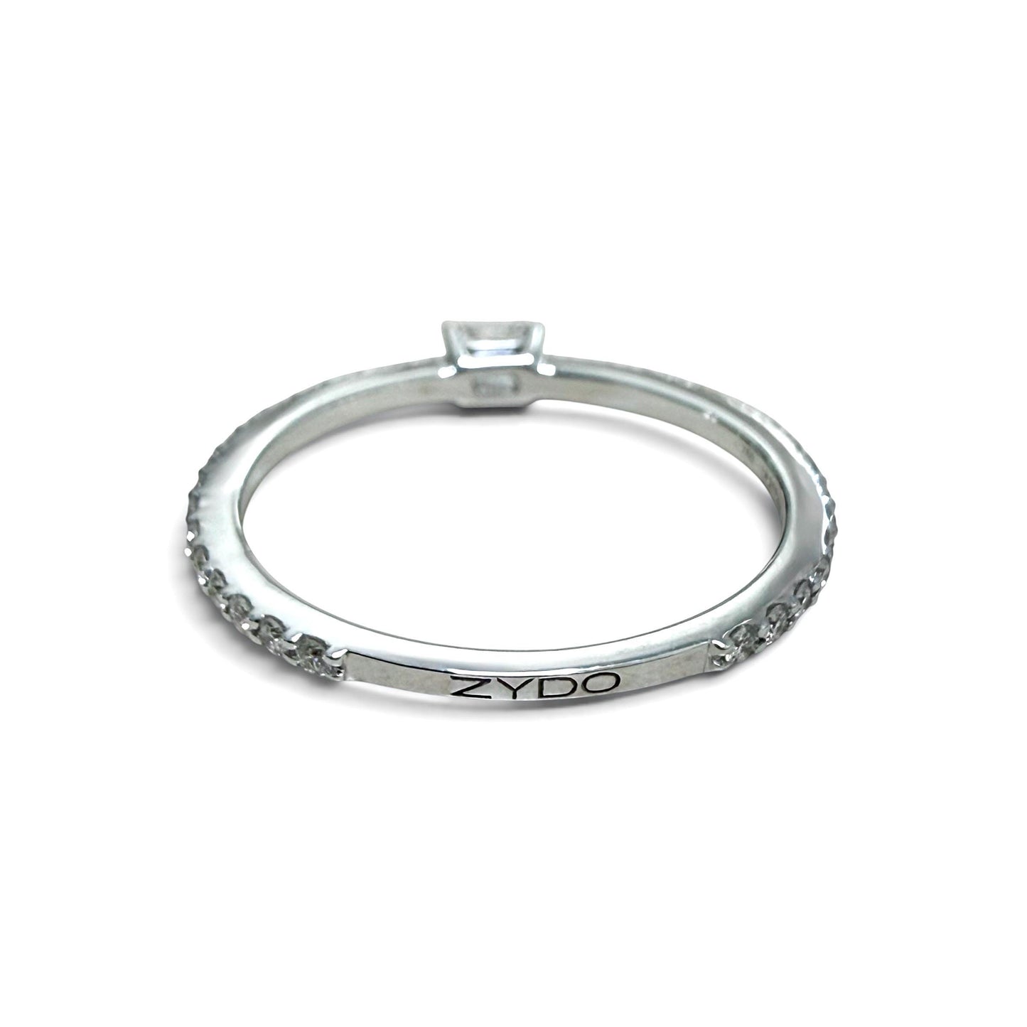 One-Of-A-Kind ZYDO Italy “Luce Scintillante” 18K White Gold 0.41 CTTW Natural Emerald Cut Diamond Ring - WeilJewelry