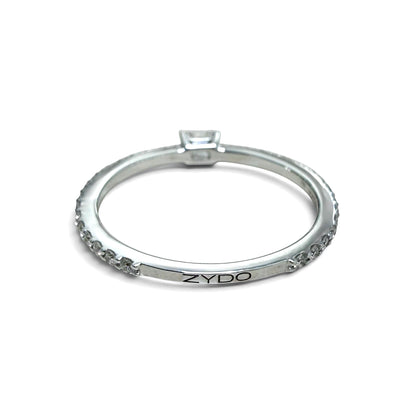 One-Of-A-Kind ZYDO Italy “Luce Scintillante” 18K White Gold 0.41 CTTW Natural Emerald Cut Diamond Ring - WeilJewelry
