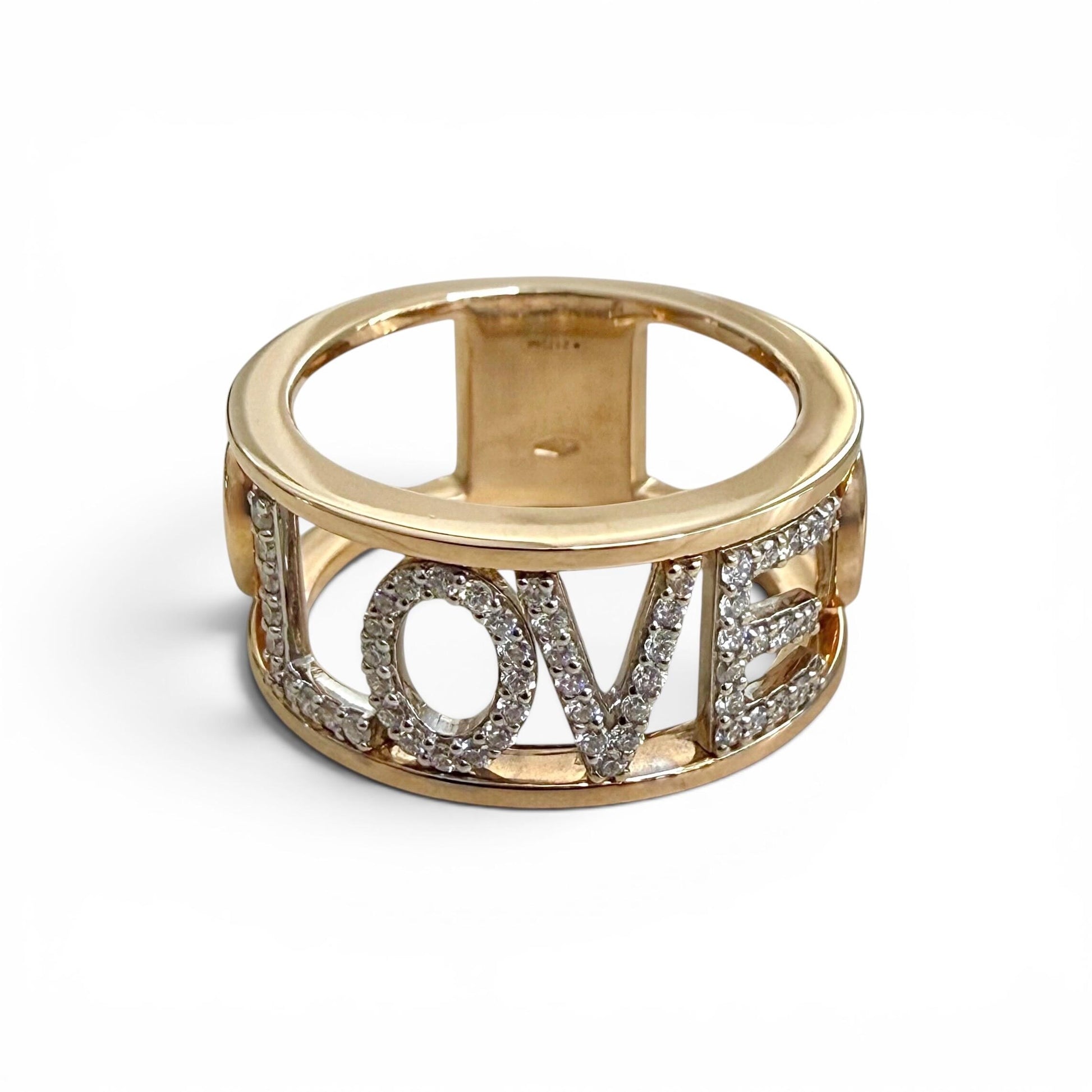 One-Of-A-Kind ZYDO Italy “Amore Mio” 18K Rose Gold & White Gold 0.27 CTTW Natural Diamond LOVE Ring