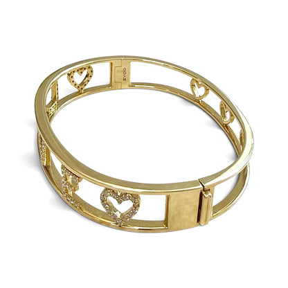 One-Of-A-Kind ZYDO Italy “Amore Prezioso” 18K Yellow Gold LOVE 0.63 CTTW Natural Diamond Bangle Bracelet - WeilJewelry