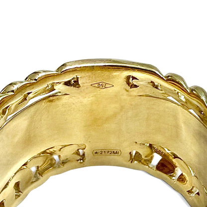 Wide One-Of-A-Kind ZYDO Italy "La Corona" 18K Yellow & White Gold 0.12 CTTW Natural Diamond Cocktail Ring - WeilJewelry