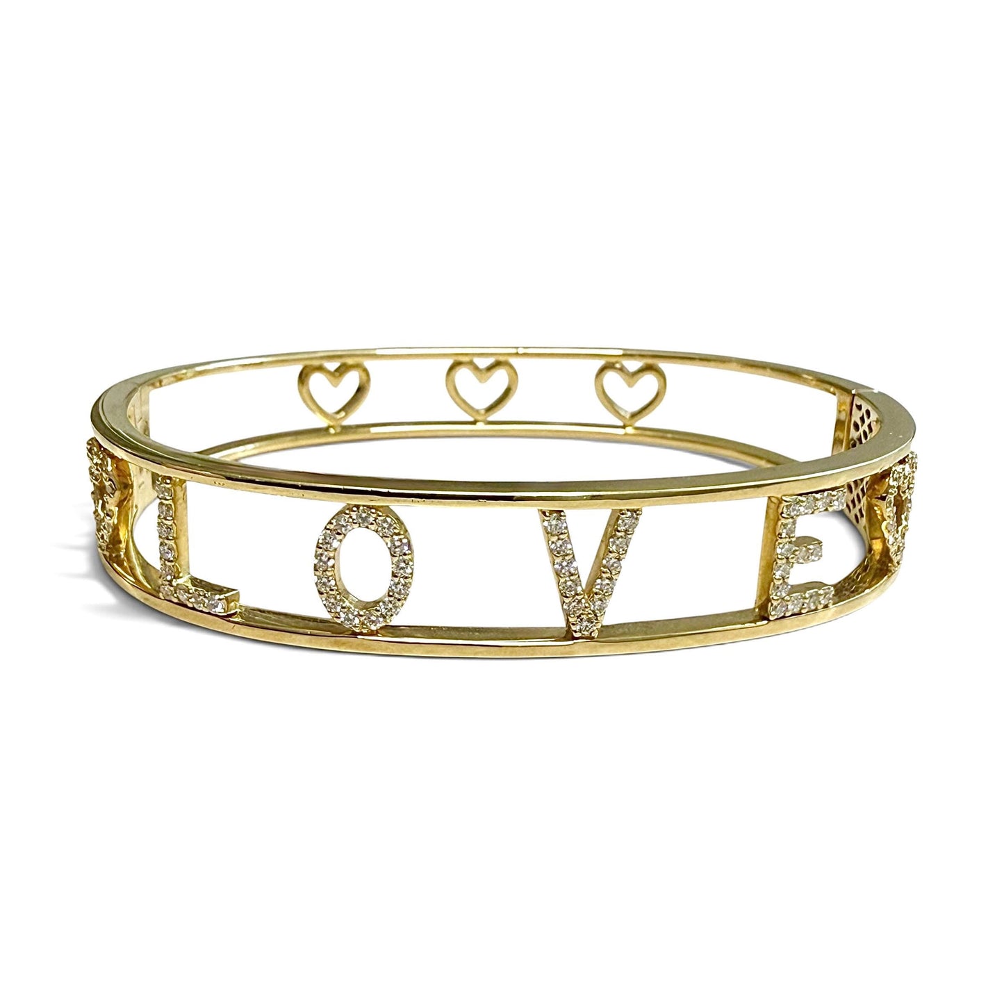 One-Of-A-Kind ZYDO Italy “Amore Prezioso” 18K Yellow Gold LOVE 0.63 CTTW Natural Diamond Bangle Bracelet - WeilJewelry