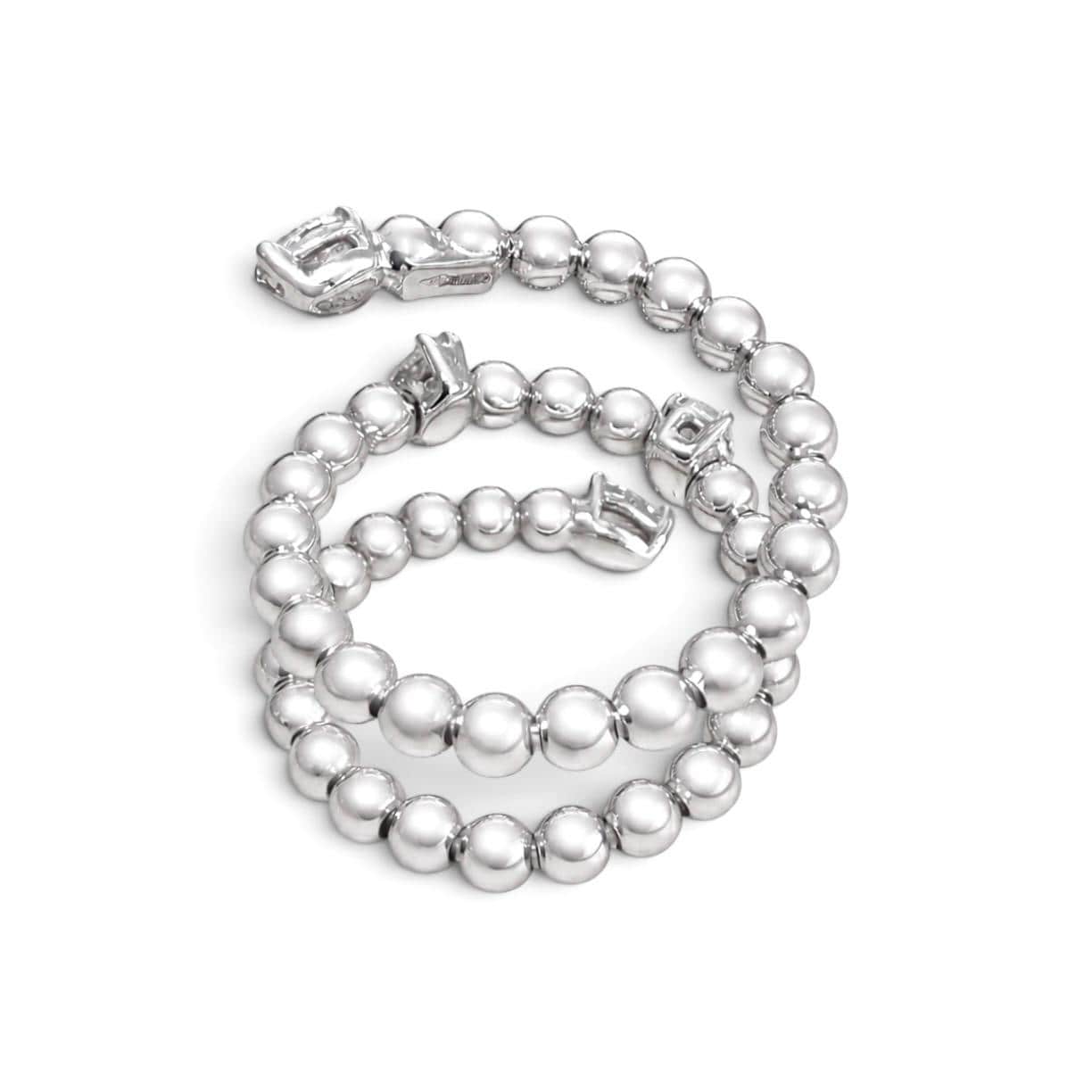 ZYDO Italy "L’Incantatrice" 18K White Gold 0.57 CTW Beaded Diamond Spiral Wrap  Ring - WeilJewelry
