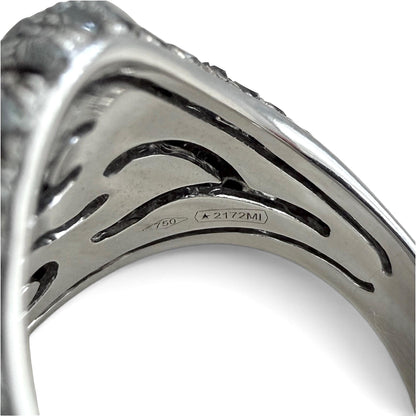 ZYDO Italy "Cygno Nero" 18K White Gold 2.57 CTW Natural Pave Colorless & Black Diamond Signet Ring - WeilJewelry