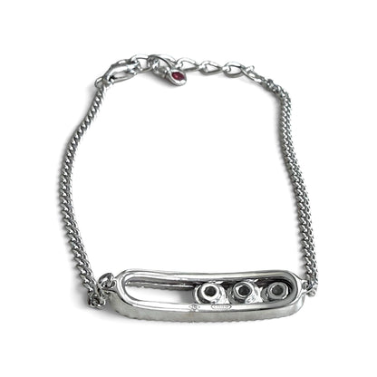 ZYDO Italy "Danza Di Diamanti" Adjustable 18K White Gold 0.37 CTTW Floating Diamond Bracelet With Ruby Charm - WeilJewelry