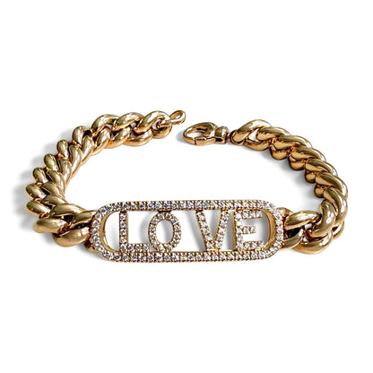 ZYDO Amore in Rosa diamond LOVE bracelet in 18K rose gold, shown unfastened with its lobster clasp and connecting ring visible.