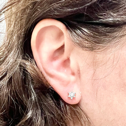 10 & 14 Karat White Gold Diamond Cluster Stud Earrings - WeilJewelry