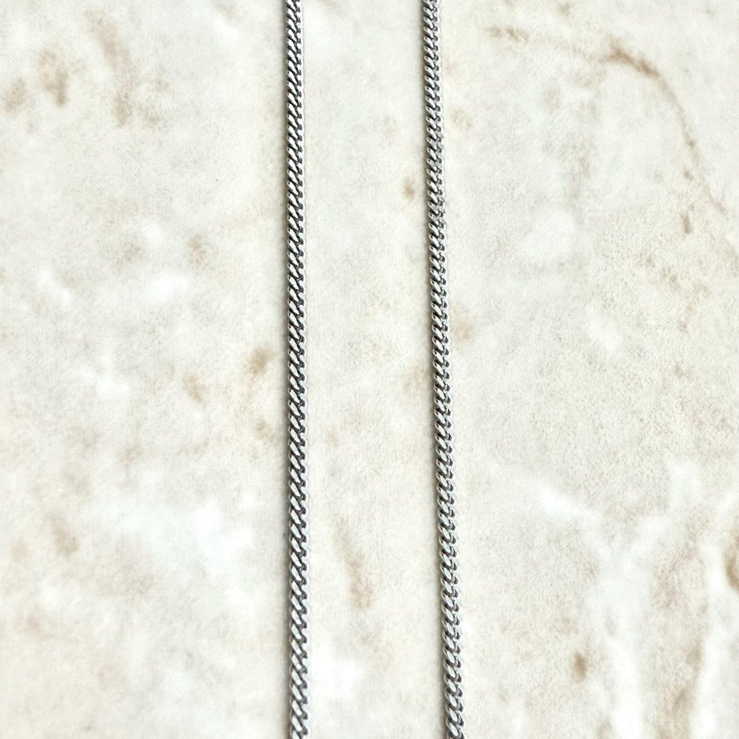 Italian 14 Karat White Gold 16.25 - Inch Curb Chain Necklace - WeilJewelry