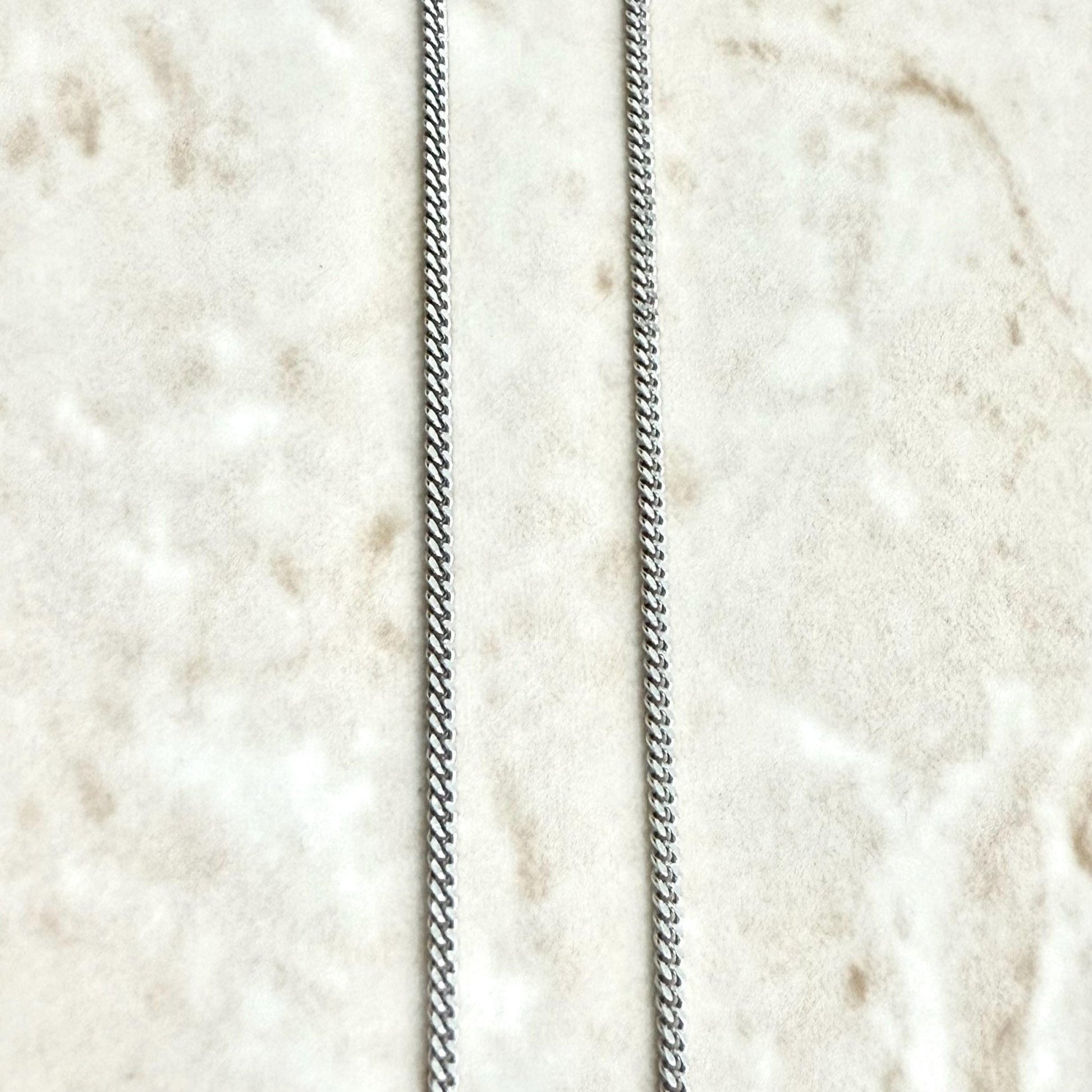 Italian 14 Karat White Gold 16.25 - Inch Curb Chain Necklace - WeilJewelry