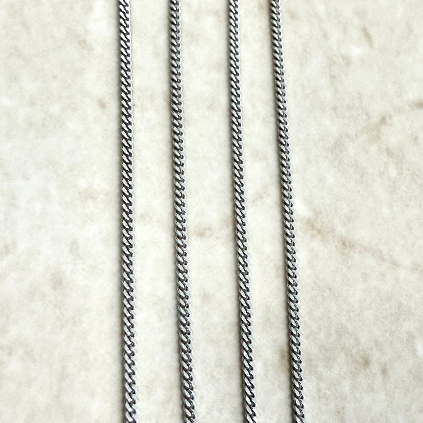 Italian 14 Karat White Gold 16.25 - Inch Curb Chain Necklace - WeilJewelry