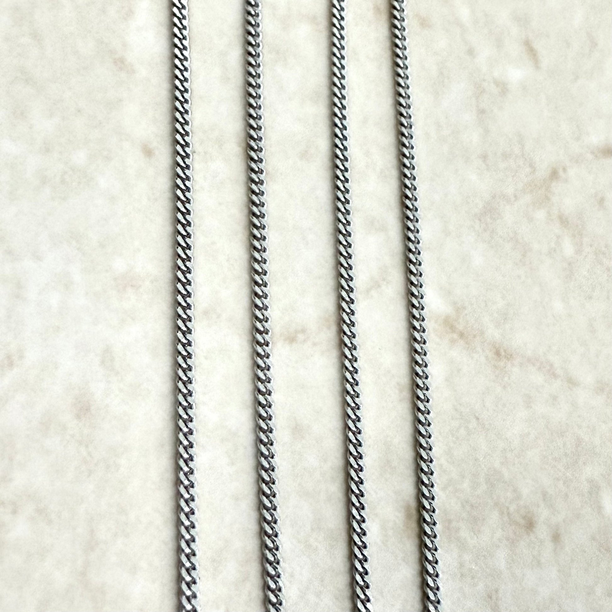 Italian 14 Karat White Gold 16.25 - Inch Curb Chain Necklace - WeilJewelry