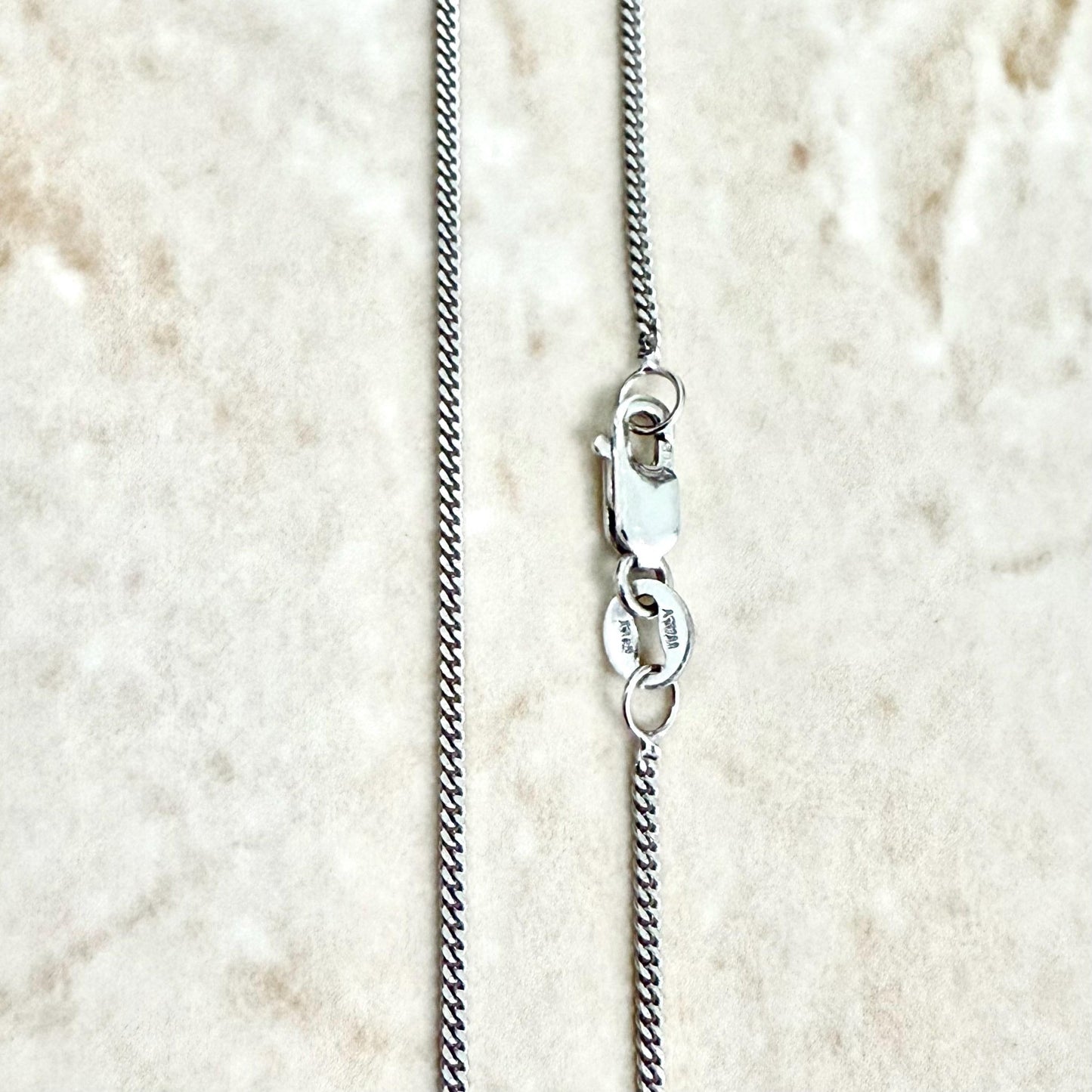 Italian 14 Karat White Gold 16.25 - Inch Curb Chain Necklace - WeilJewelry