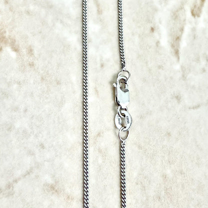 Italian 14 Karat White Gold 16.25 - Inch Curb Chain Necklace - WeilJewelry