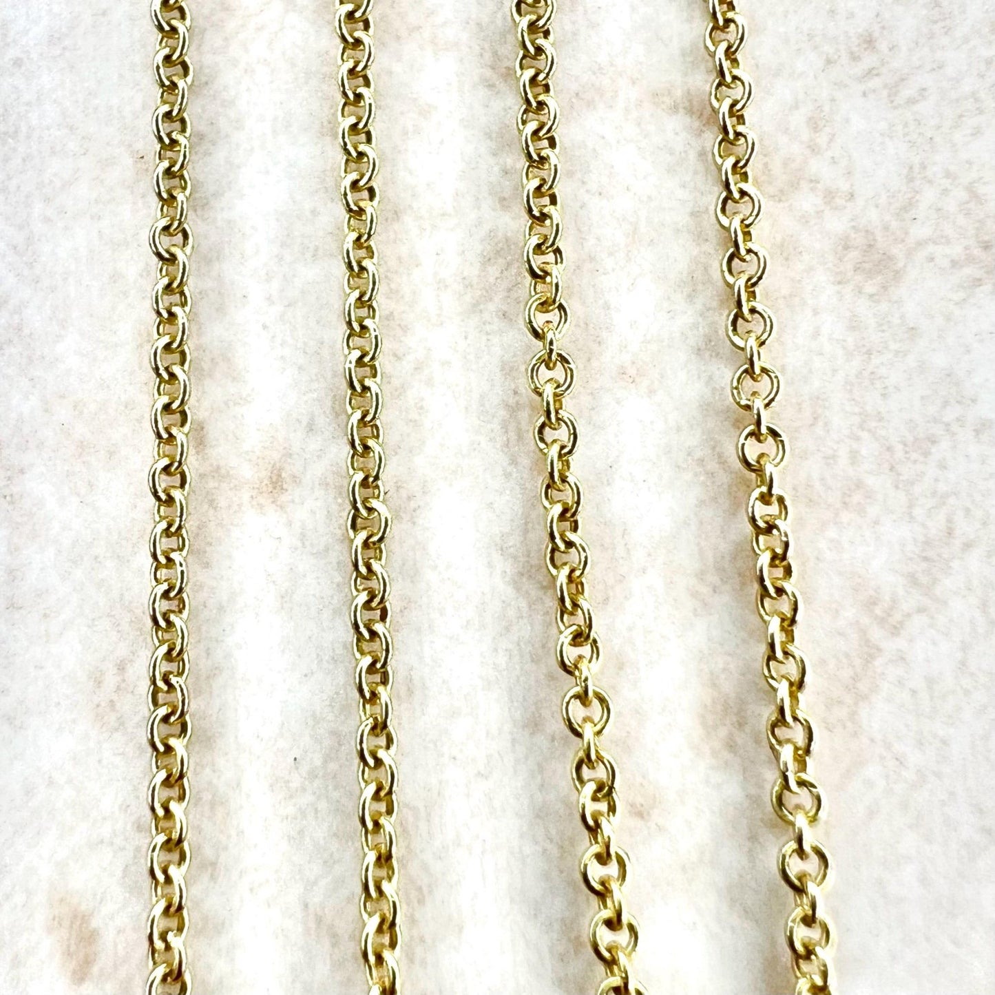 Italian 14 Karat Yellow Gold 16 - Inch Rolo Cable Chain Necklace - WeilJewelry