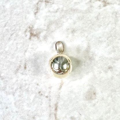 Italian 9 Karat Yellow Gold Hollow Sphere/Old Soccer Ball Charm Pendant - WeilJewelry