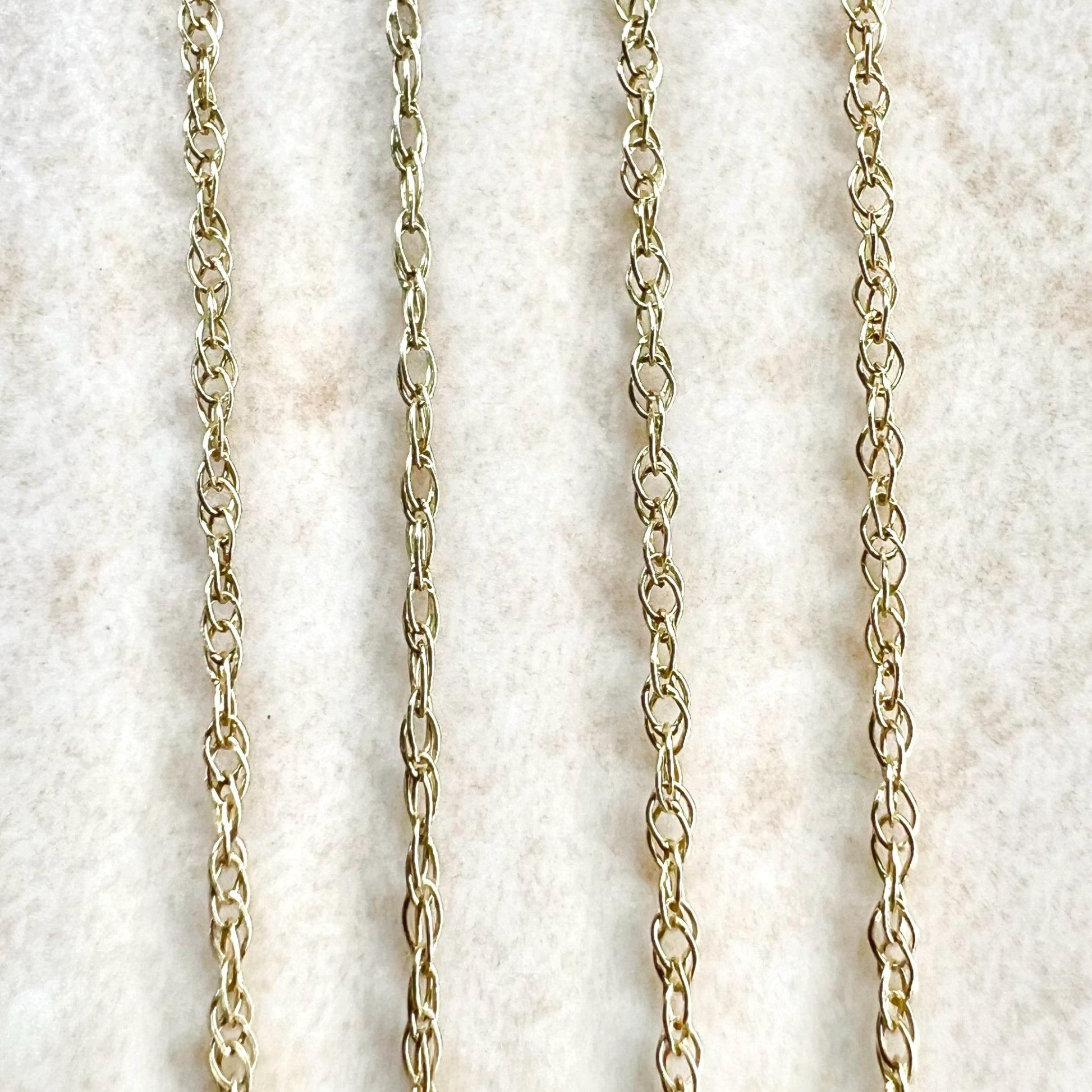 Lightweight 10 Karat Yellow Gold 18 - Inch Rope Chain Necklace - WeilJewelry