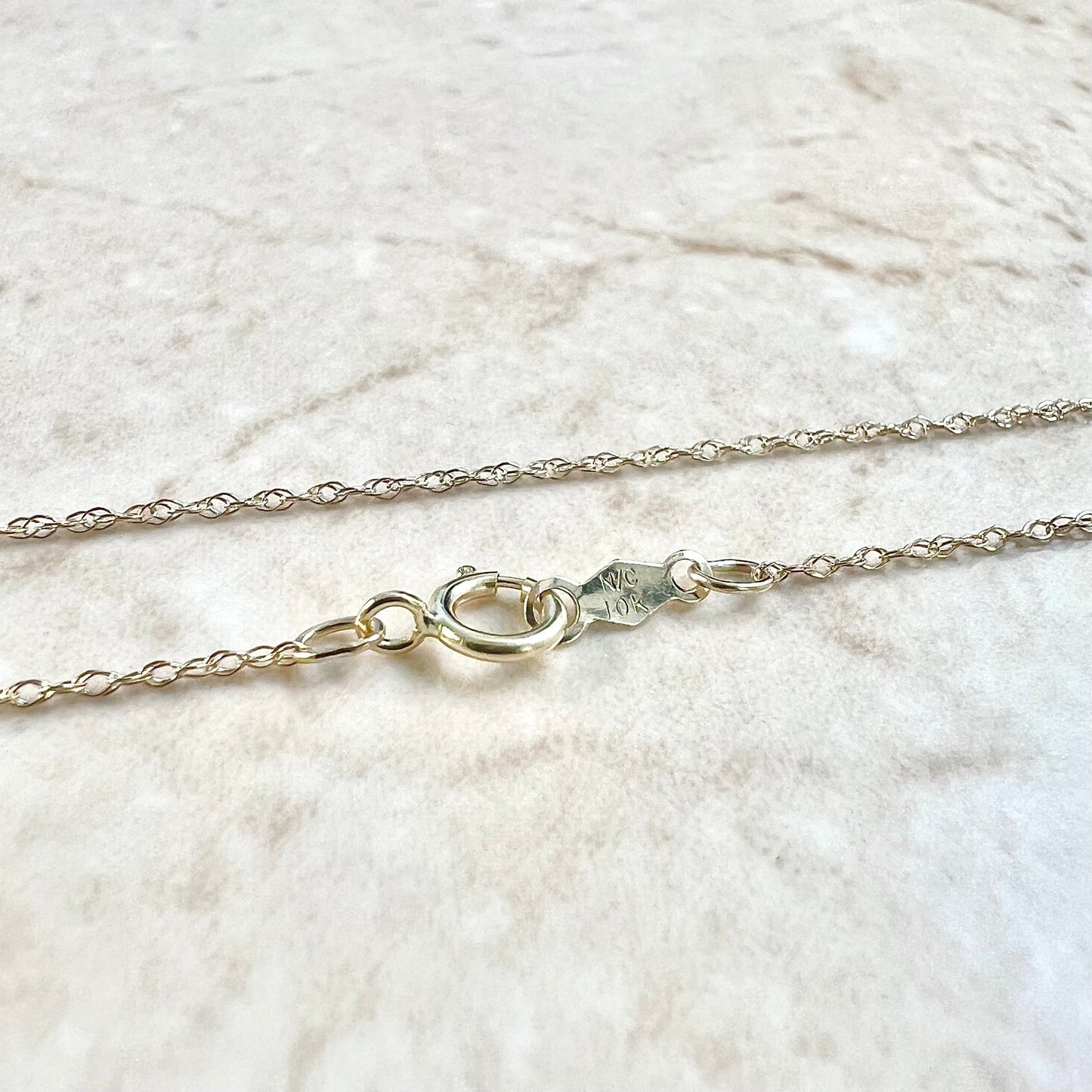 Lightweight 10 Karat Yellow Gold Rope Chain Necklace - WeilJewelry