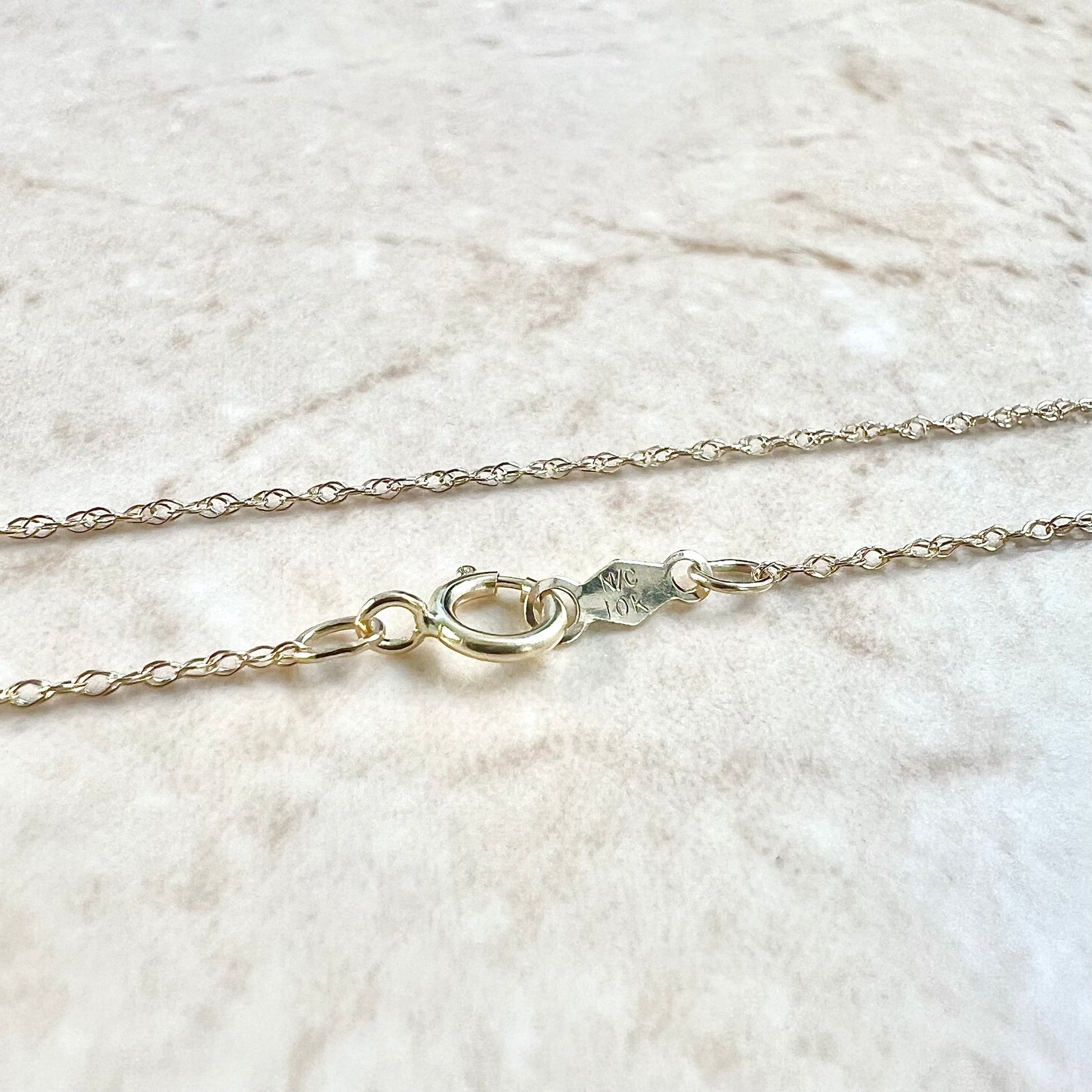 Lightweight 10 Karat Yellow Gold Rope Chain Necklace - WeilJewelry