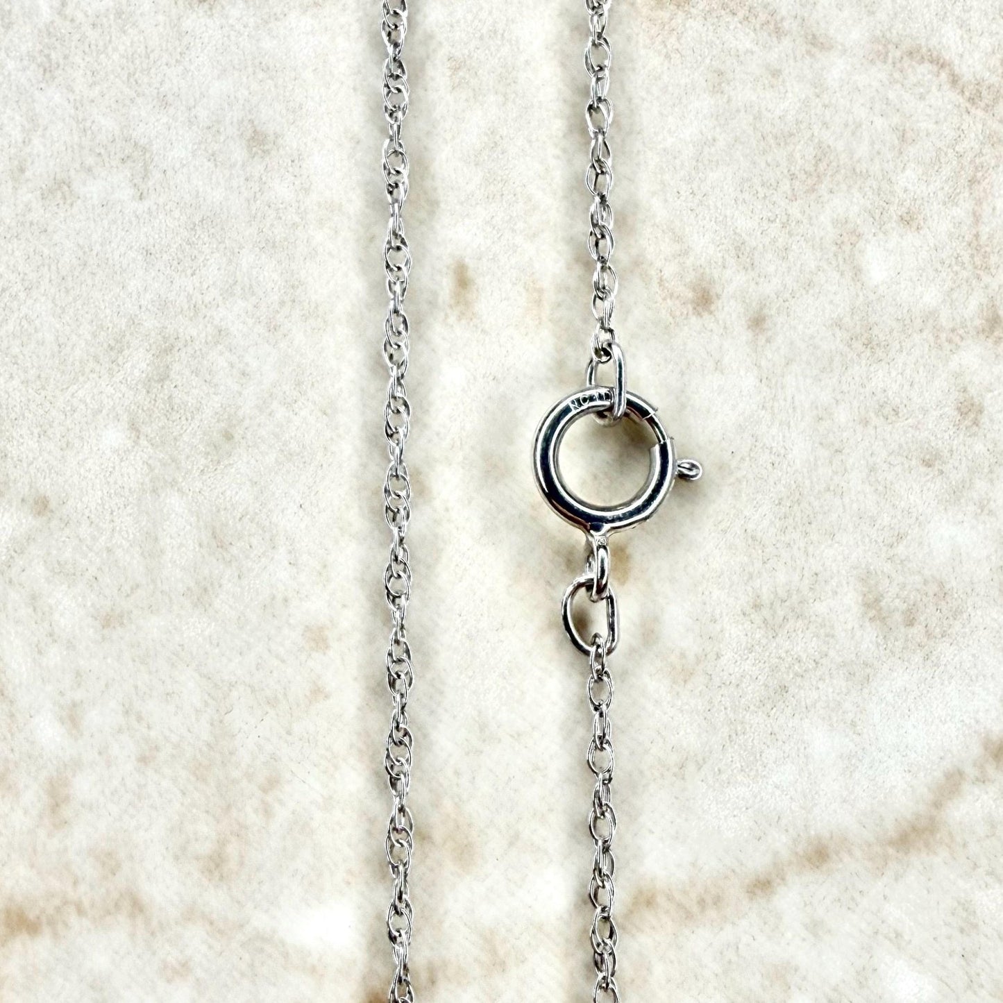 Lightweight 10K White Gold 18 - Inch Rope Chain Necklace - WeilJewelry