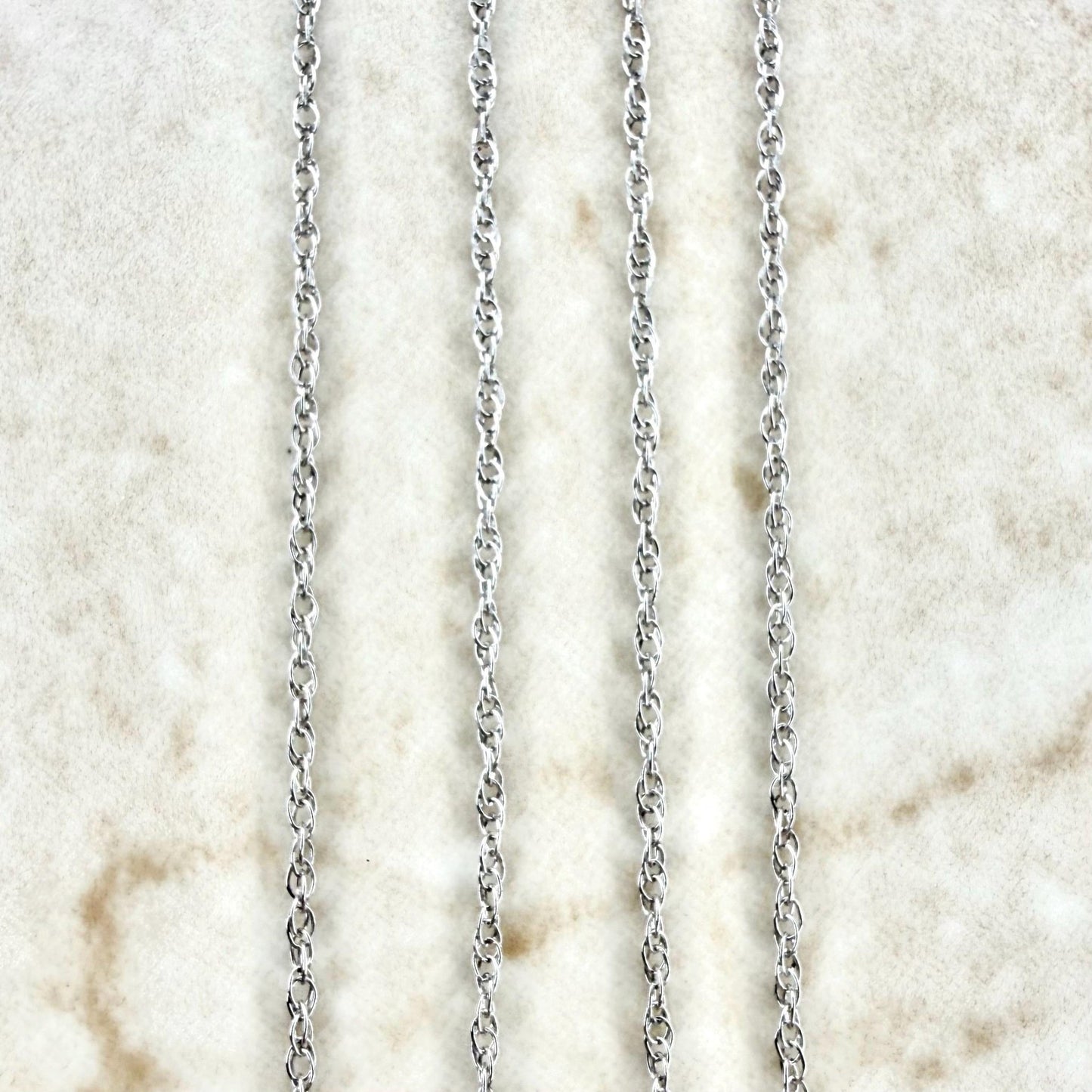 Lightweight 10K White Gold 18 - Inch Rope Chain Necklace - WeilJewelry