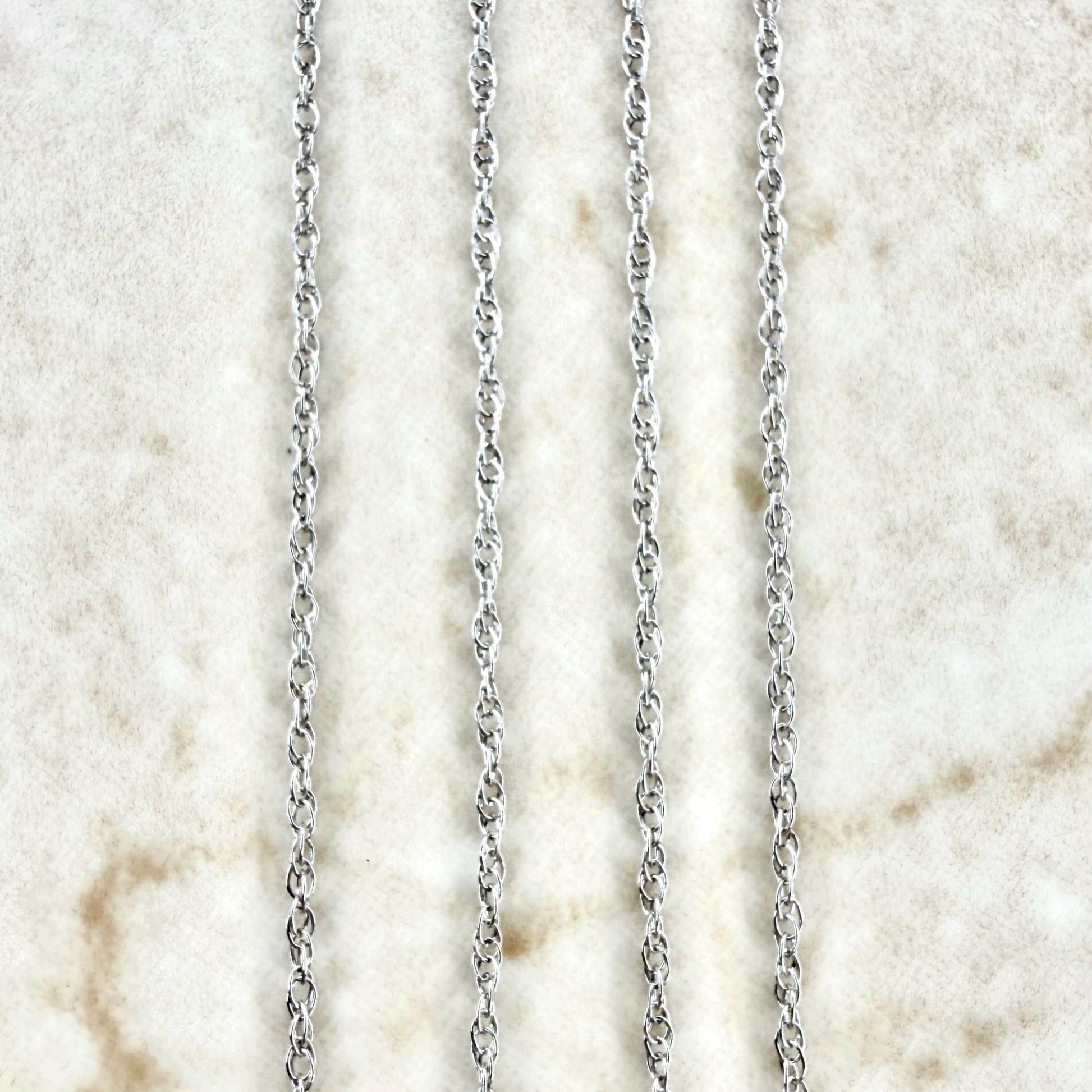 Lightweight 10K White Gold 18 - Inch Rope Chain Necklace - WeilJewelry