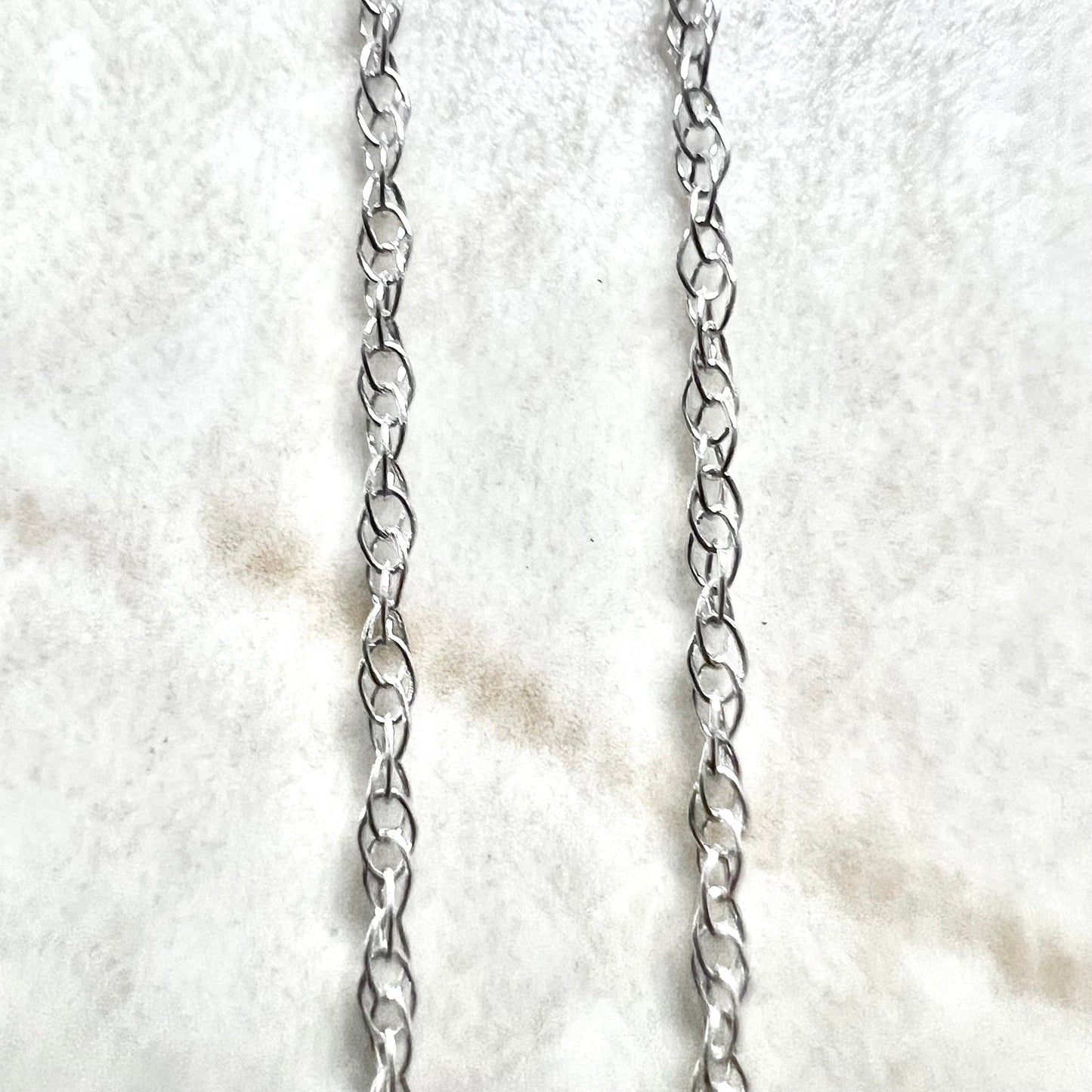 Lightweight 14 Karat White Gold Rope Chain Necklace 1.1 MM - WeilJewelry