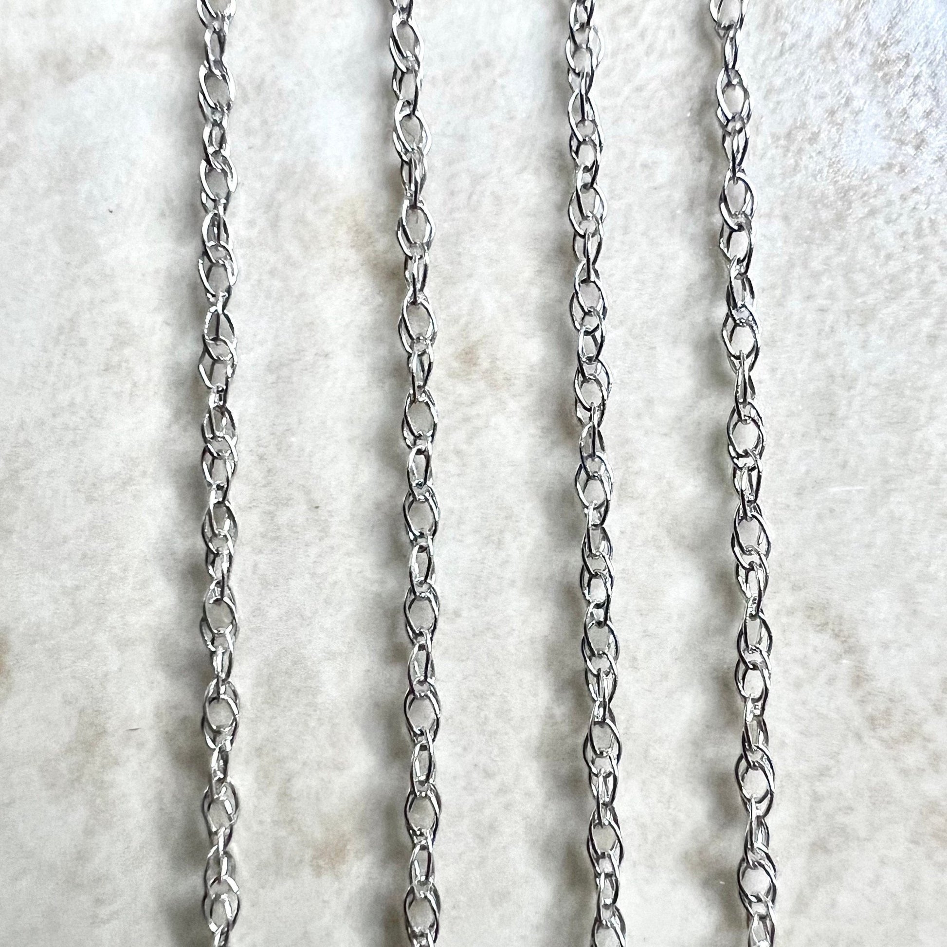 Lightweight 14 Karat White Gold Rope Chain Necklace 1.1 MM - WeilJewelry