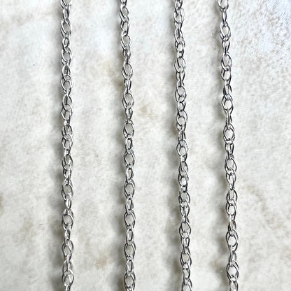 Lightweight 14 Karat White Gold Rope Chain Necklace 1.1 MM - WeilJewelry