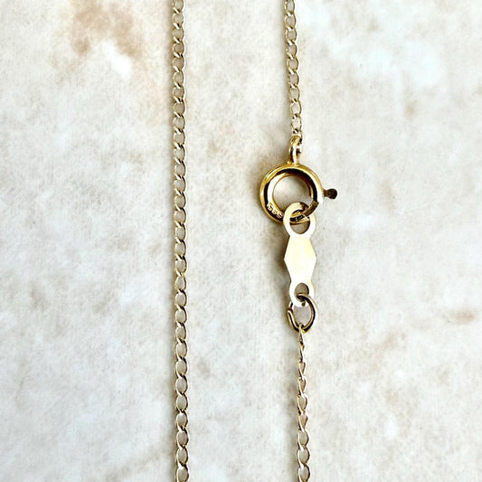 Lightweight 14K Yellow Gold 16.25 Inches Curb Chain Necklace 1.05 mm - WeilJewelry
