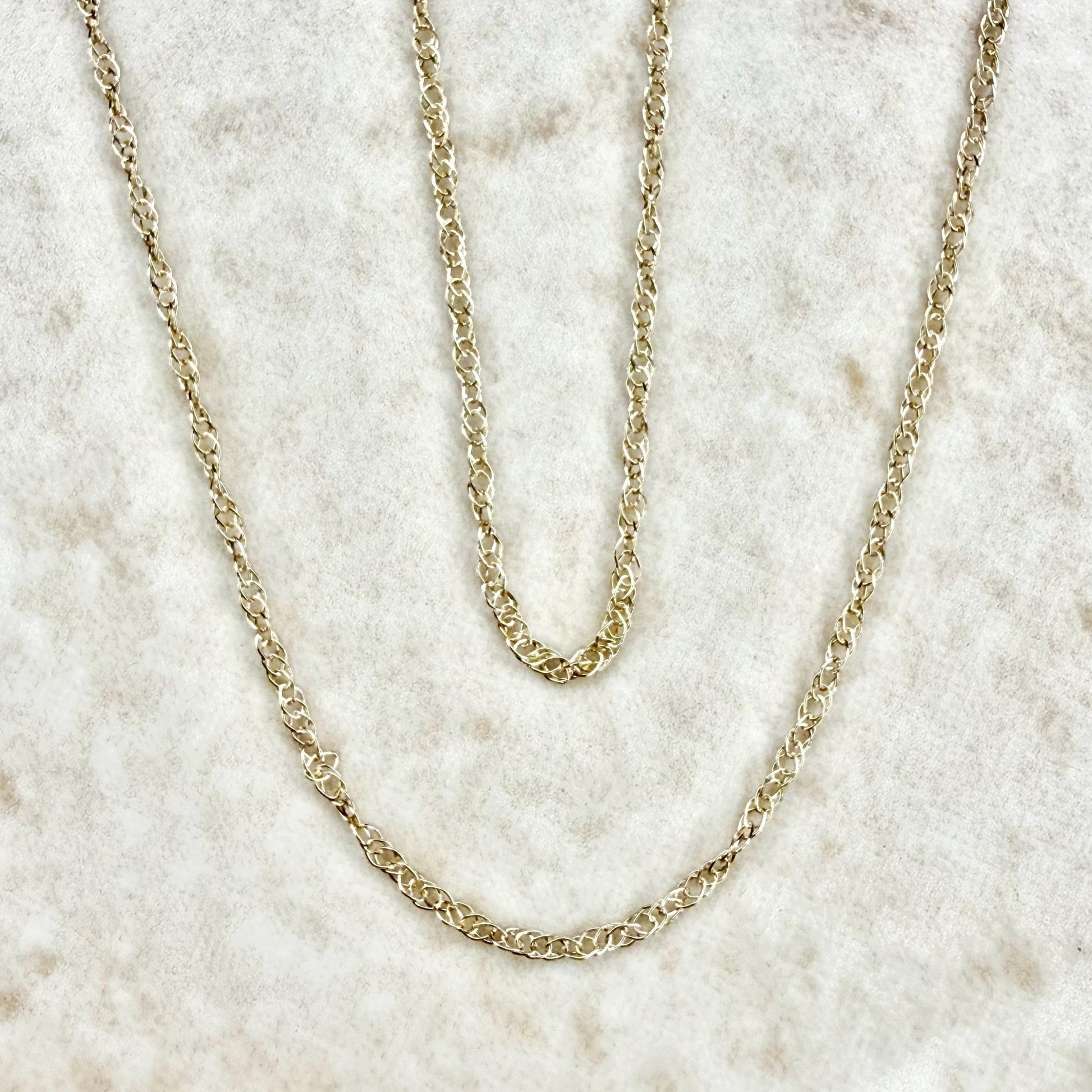 Lightweight 14K Yellow Gold 18 - Inch Rope Chain Necklace - WeilJewelry