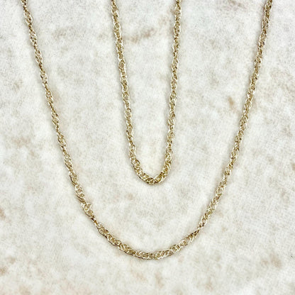 Lightweight 14K Yellow Gold 18 - Inch Rope Chain Necklace - WeilJewelry