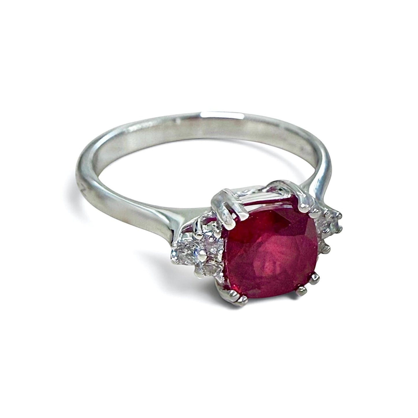 One-Of-A-Kind ZYDO Italy “Fiamma Rossa” 18K White Gold 1.48 CT Natural Ruby & Diamond Ring - WeilJewelry