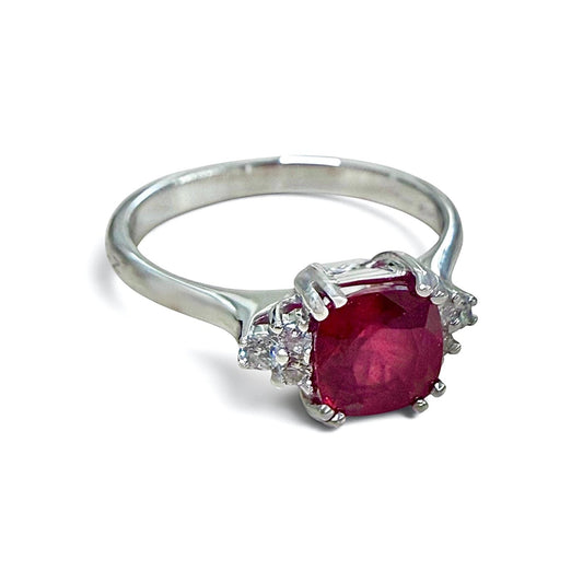 One-Of-A-Kind ZYDO Italy “Fiamma Rossa” 18K White Gold 1.48 CT Natural Ruby & Diamond Ring - WeilJewelry