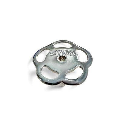 One-Of-A-Kind ZYDO Italy “Fiori Del Mare” 18K White Gold Blue Sapphire & Diamond Flower Earrings - WeilJewelry