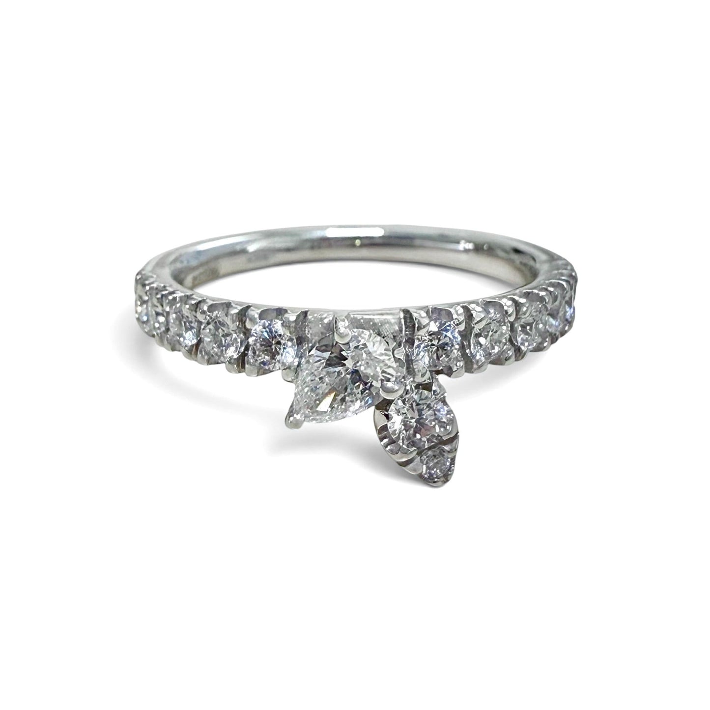 One-Of-A-Kind ZYDO Italy “Innamorata” Solid 18K White Gold 0.64 CT Natural Diamond Ring - WeilJewelry