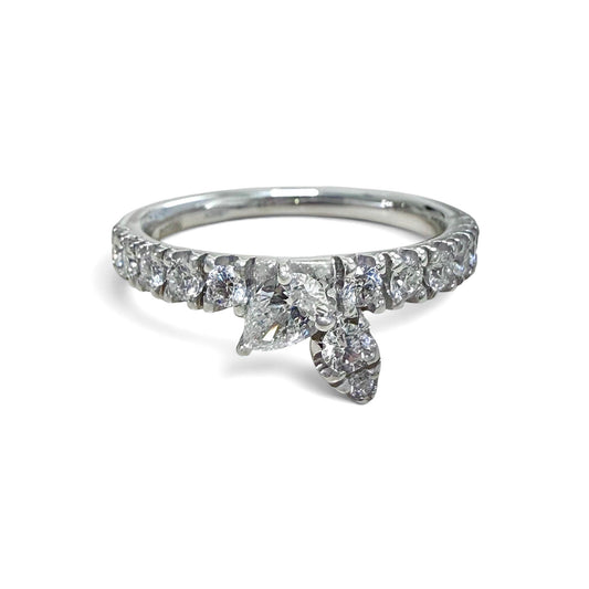 One-Of-A-Kind ZYDO Italy “Innamorata” Solid 18K White Gold 0.64 CT Natural Diamond Ring - WeilJewelry