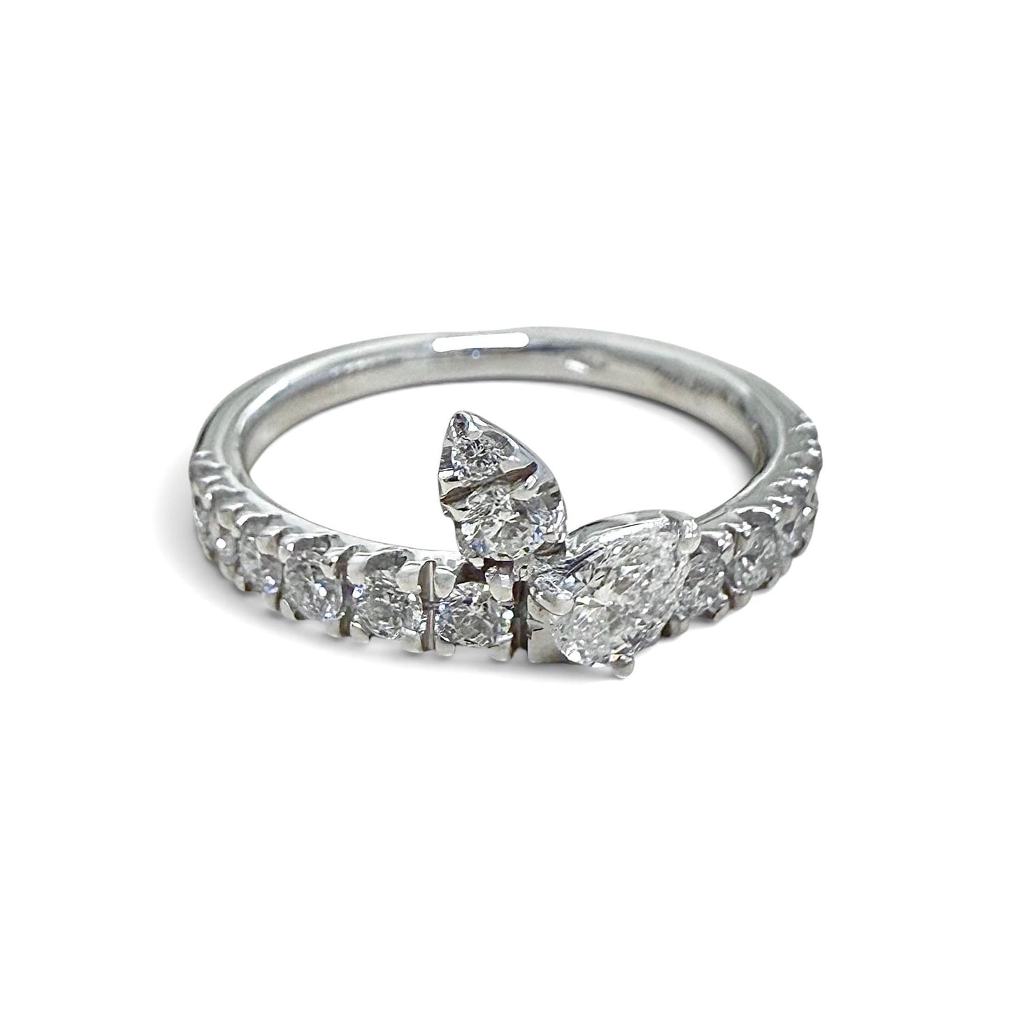 One-Of-A-Kind ZYDO Italy “Innamorata” Solid 18K White Gold 0.64 CT Natural Diamond Ring - WeilJewelry