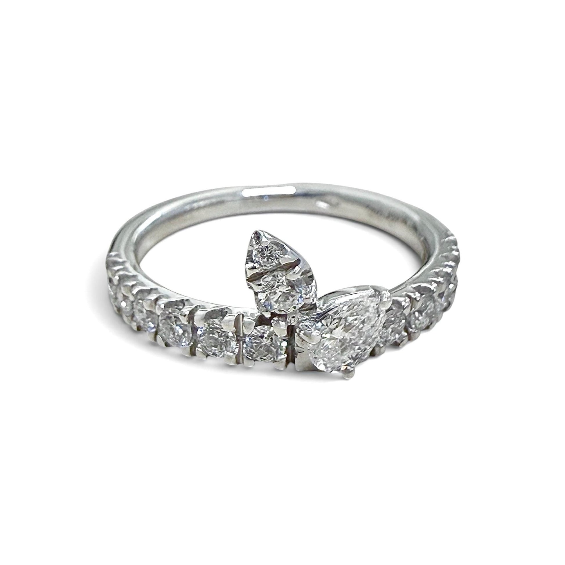 One-Of-A-Kind ZYDO Italy “Innamorata” Solid 18K White Gold 0.64 CT Natural Diamond Ring - WeilJewelry