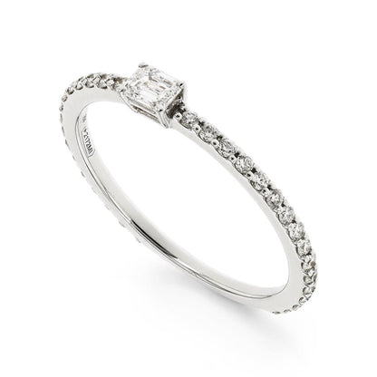One-Of-A-Kind ZYDO Italy “Luce Scintillante” 18K White Gold 0.41 CTTW Natural Emerald Cut Diamond Ring - WeilJewelry