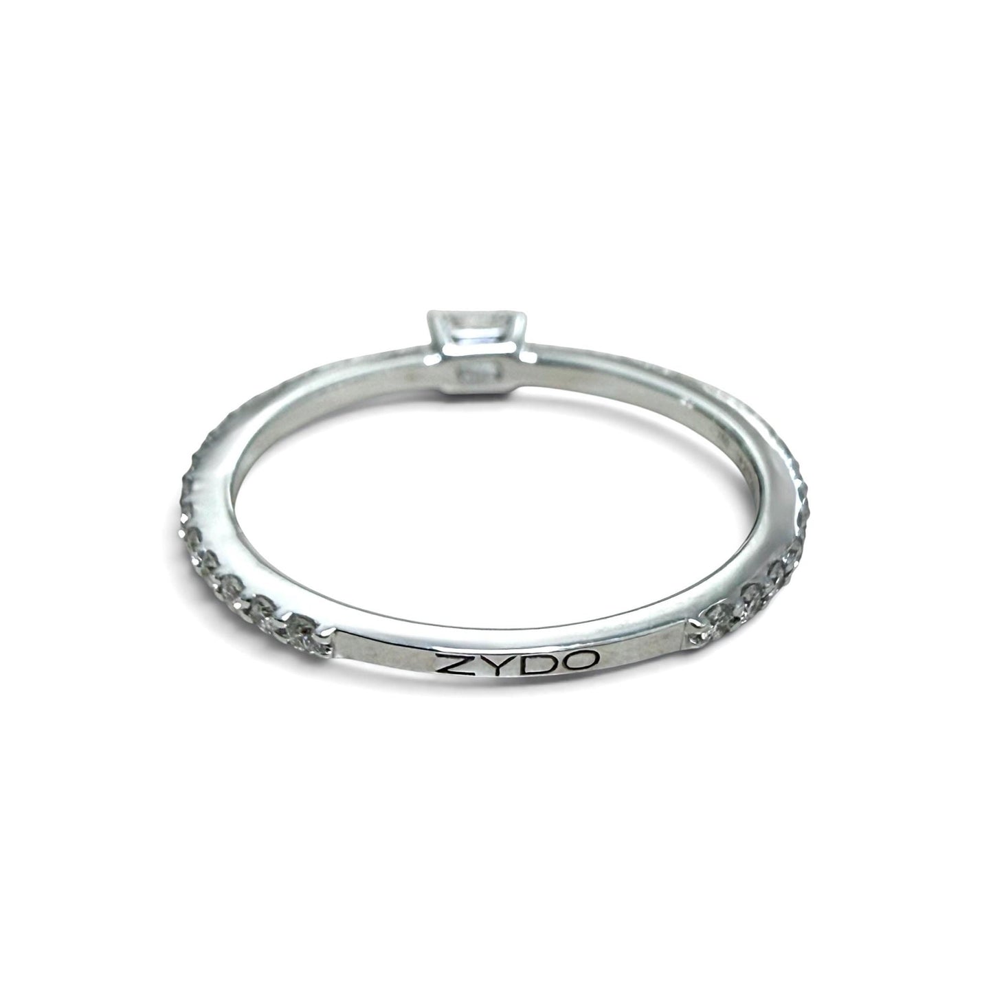 One-Of-A-Kind ZYDO Italy “Luce Scintillante” 18K White Gold 0.41 CTTW Natural Emerald Cut Diamond Ring - WeilJewelry