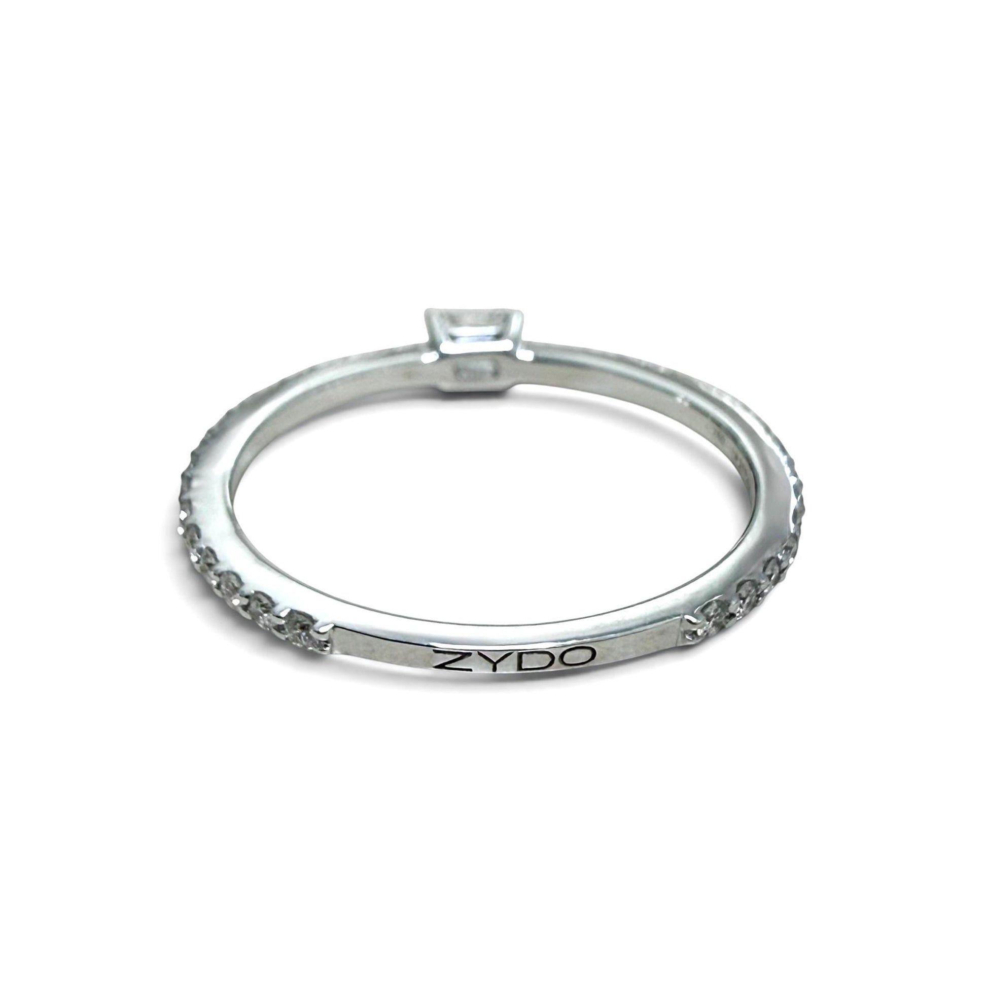 One-Of-A-Kind ZYDO Italy “Luce Scintillante” 18K White Gold 0.41 CTTW Natural Emerald Cut Diamond Ring - WeilJewelry