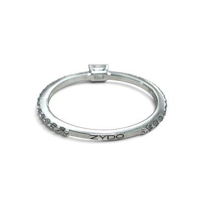 One-Of-A-Kind ZYDO Italy “Luce Scintillante” 18K White Gold 0.41 CTTW Natural Emerald Cut Diamond Ring - WeilJewelry
