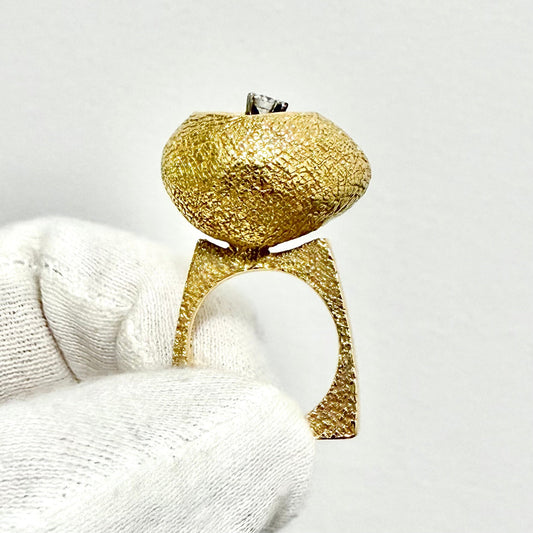 One Of One Vintage Roger Lucas For Cartier “Space” 18K Gold Diamond Ring - WeilJewelry
